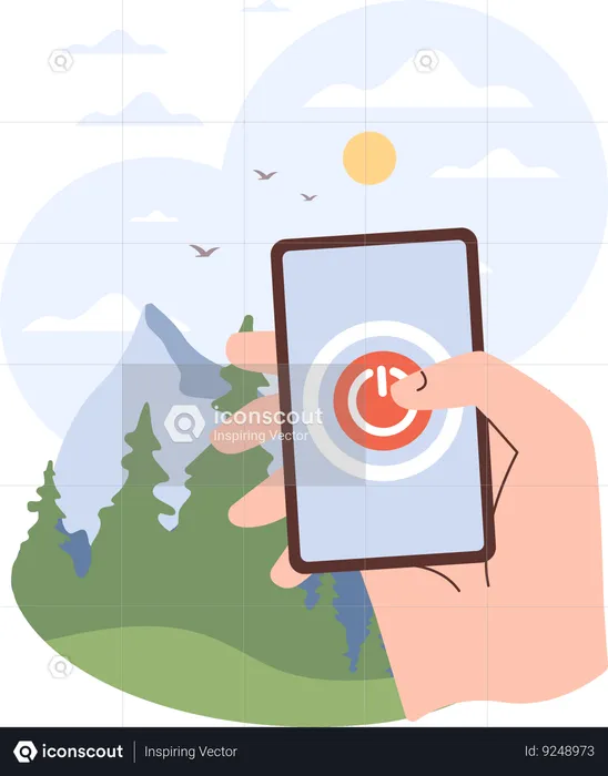 Desligue o celular manualmente  Ilustração
