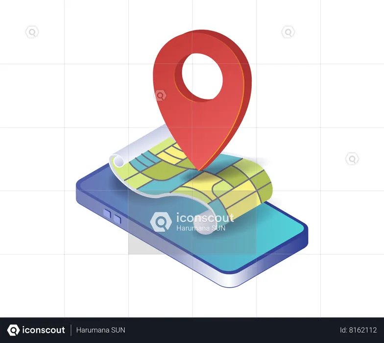 Best Map application on smartphone Illustration download in PNG ...