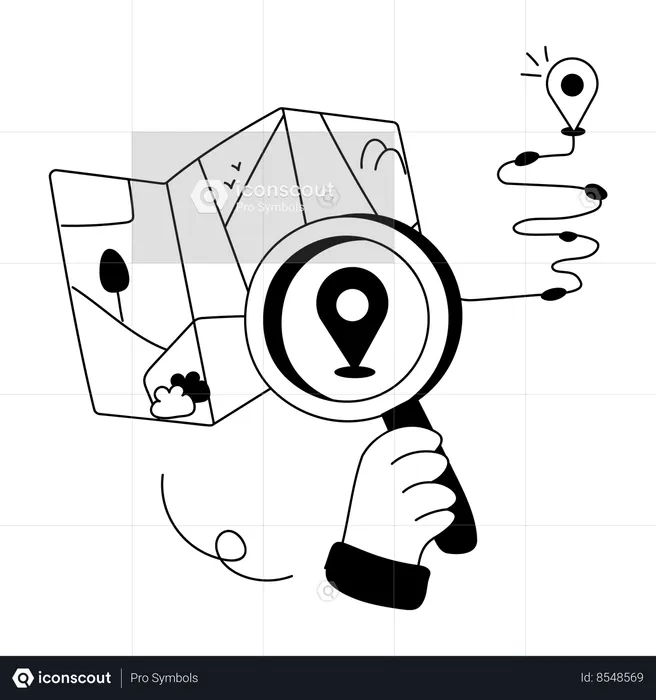 Map search Flag Illustration