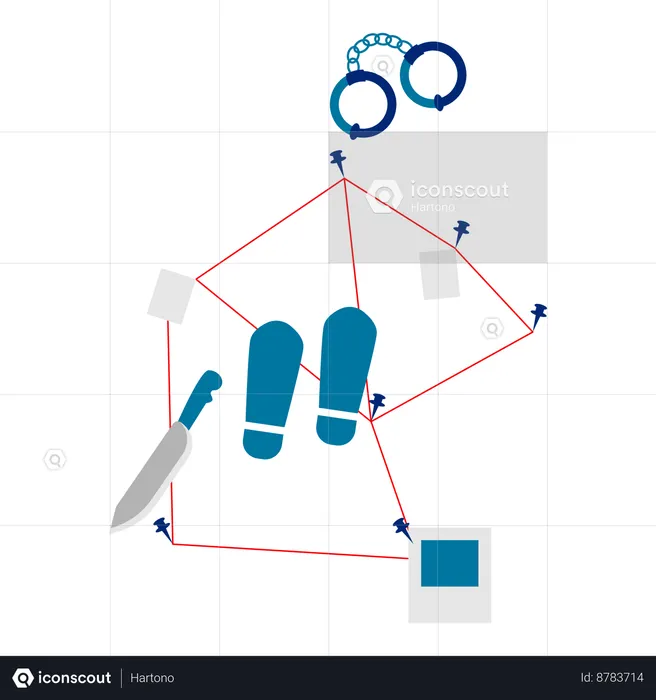 Mapa da cena do crime  Ilustração