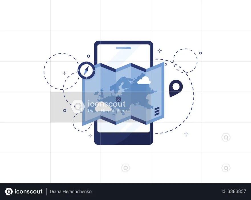 Mapa en línea  Ilustración