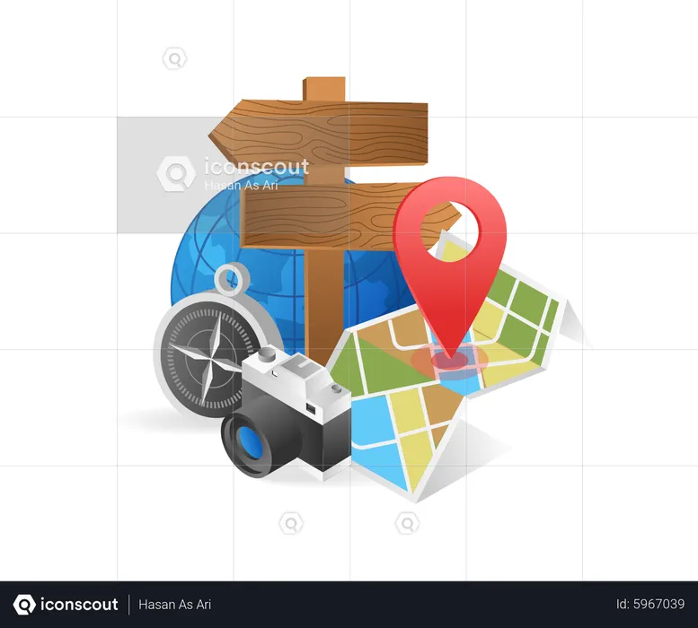 Localização do mapa  Ilustração