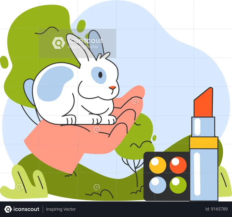 Maquiagem sem animais  Ilustração