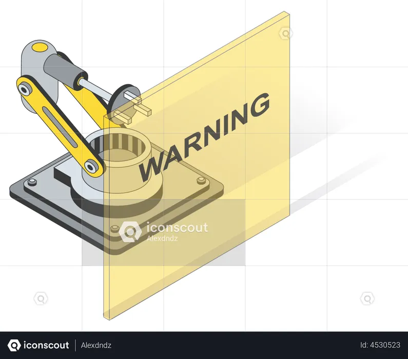 Máquina automática dando aviso  Ilustración