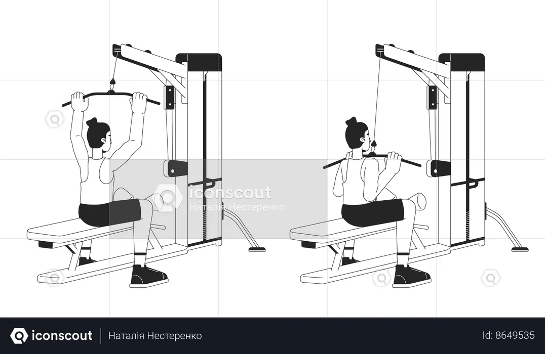 Máquina de pulldown lat  Illustration