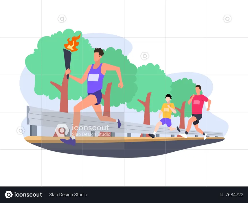 Marathon competition  Illustration