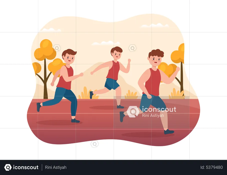 Marathon rennen  Illustration