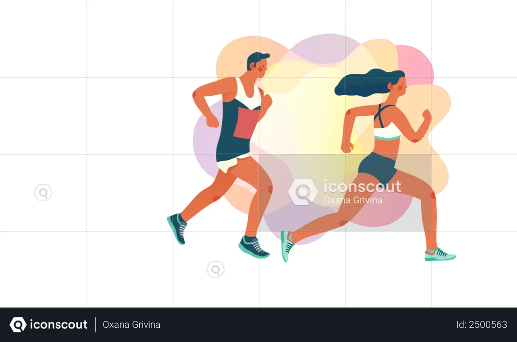Marathon runners  Illustration