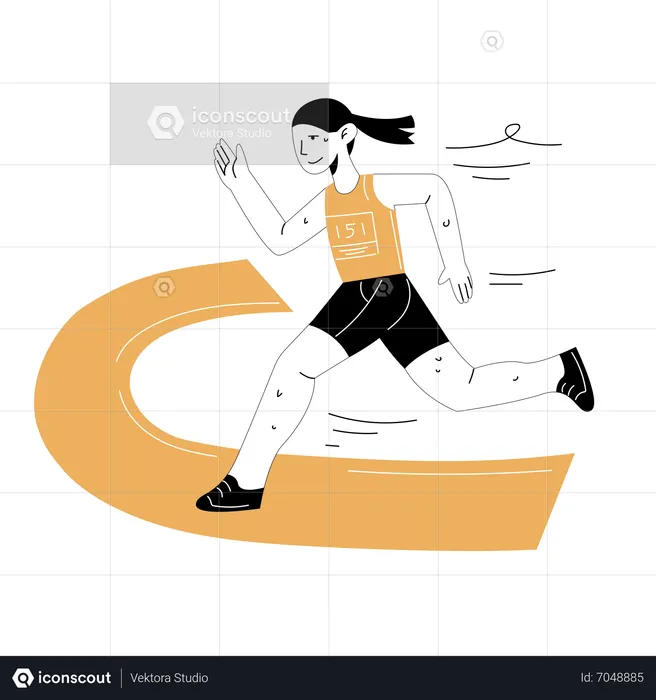 Marathon Running  Illustration