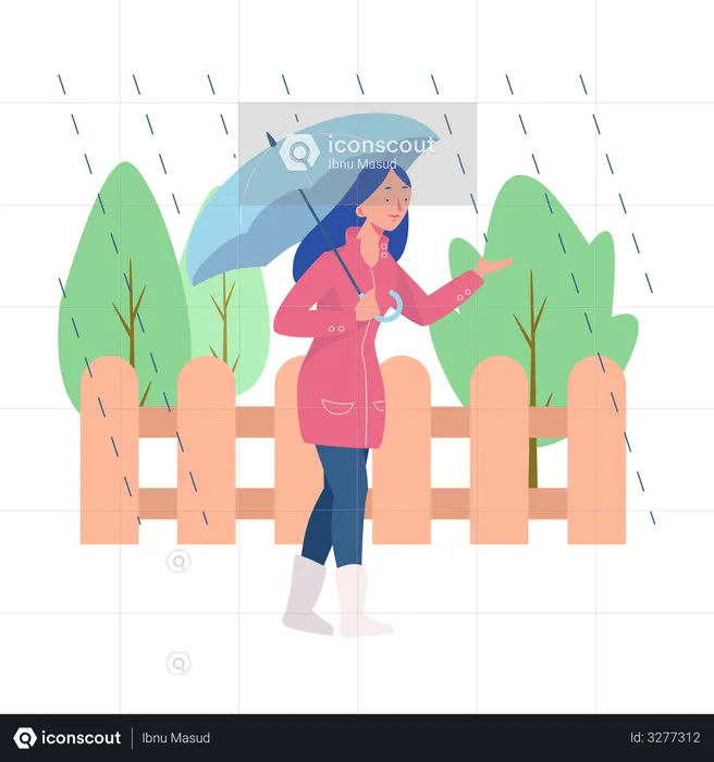 Marcher sous la pluie  Illustration