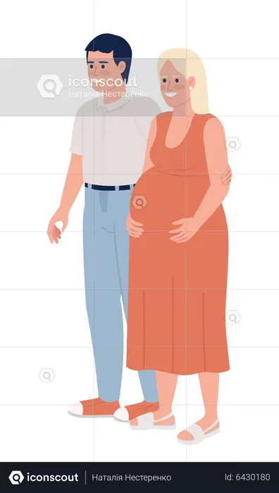 Mari avec femme enceinte  Illustration