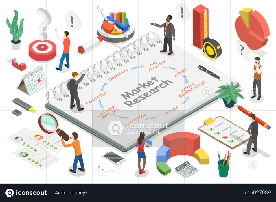 Market research method with market segmentation  Illustration