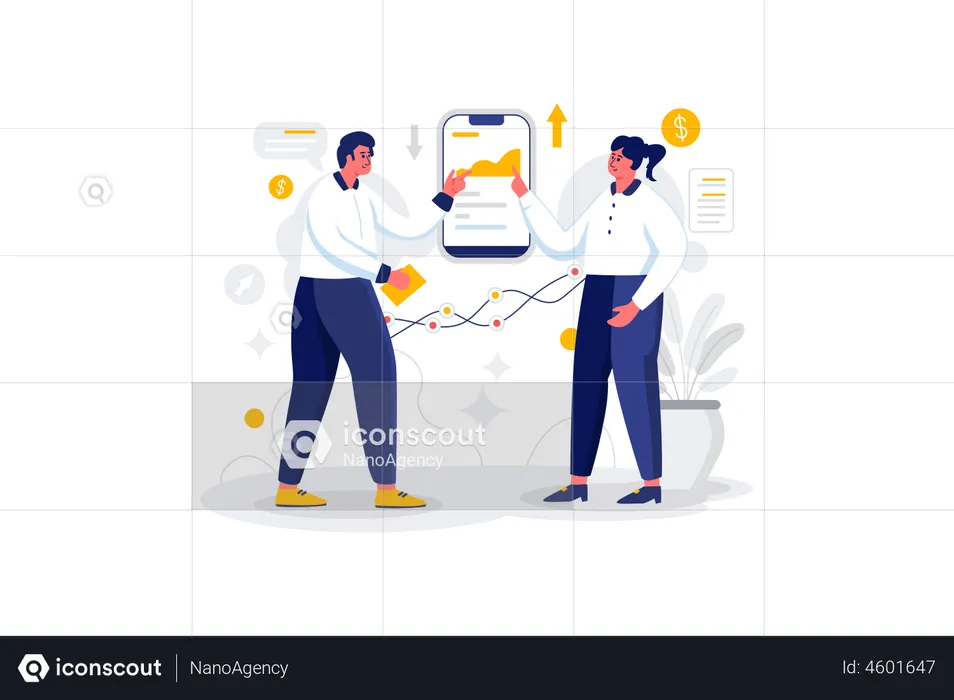 Market trading discussion  Illustration