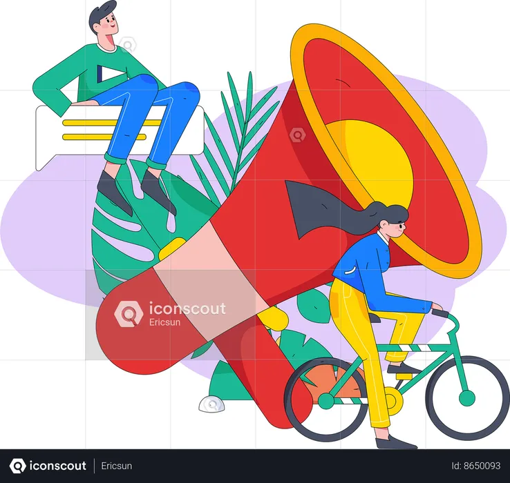 Marketers with megaphone  Illustration