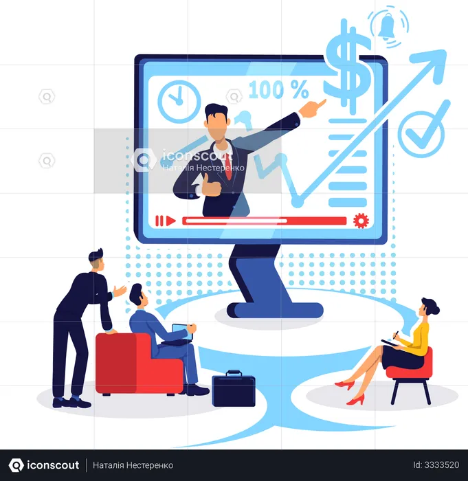 Marketing coaching online  Illustration