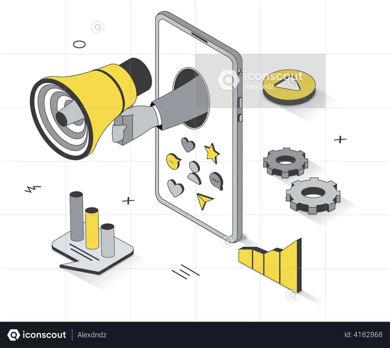 Marketing de mídia social  Ilustração