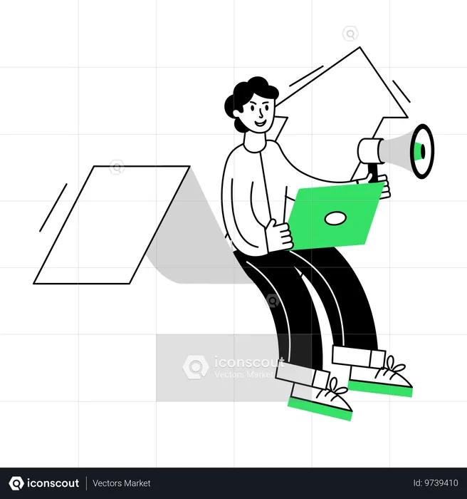 Marketing Expert doing marketing  Illustration