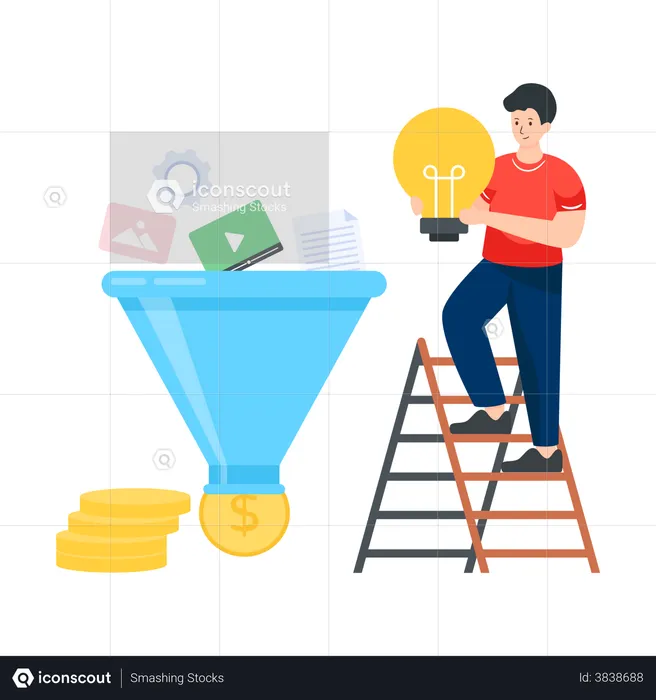 Marketing funnel  Illustration
