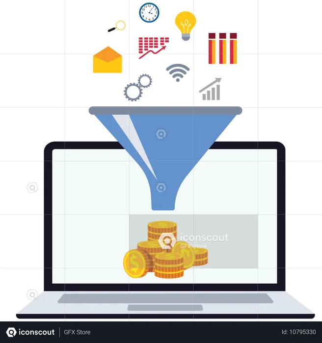 Marketing funnel  Illustration