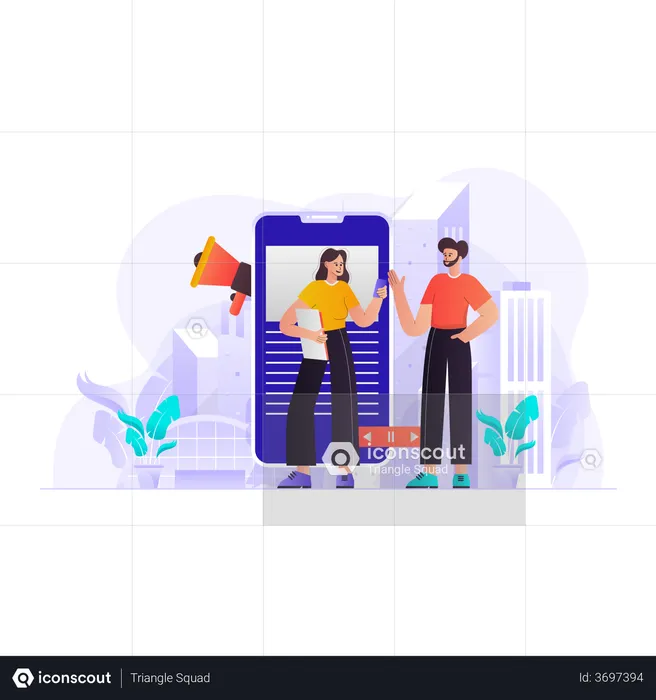 Marketing mobile  Illustration