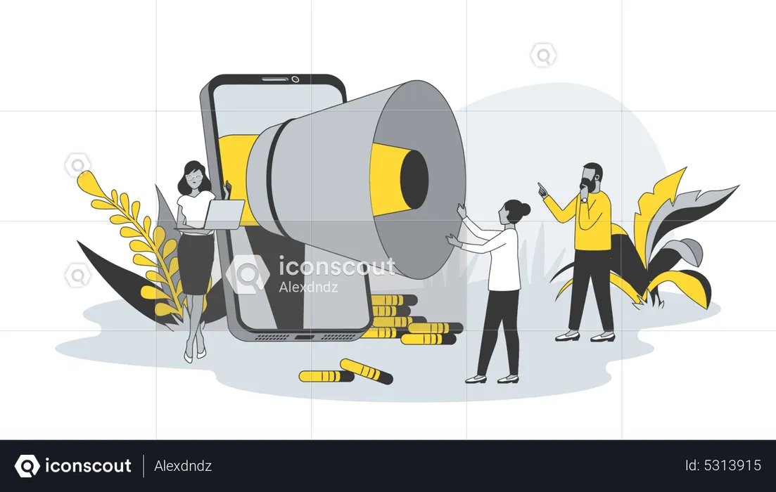 Marketing mobile  Illustration