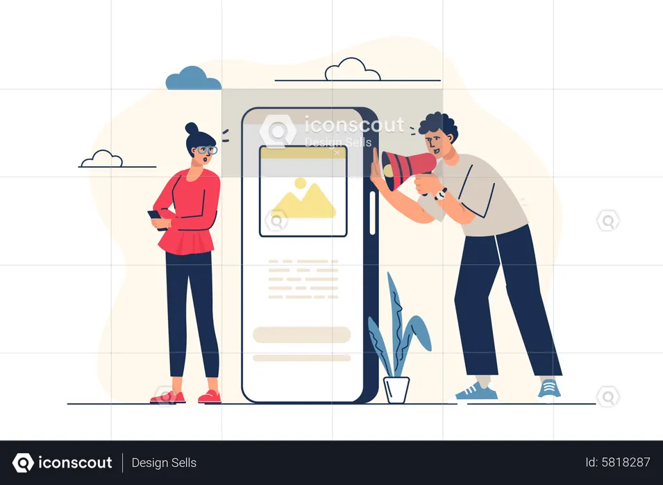 Marketing mobile  Illustration