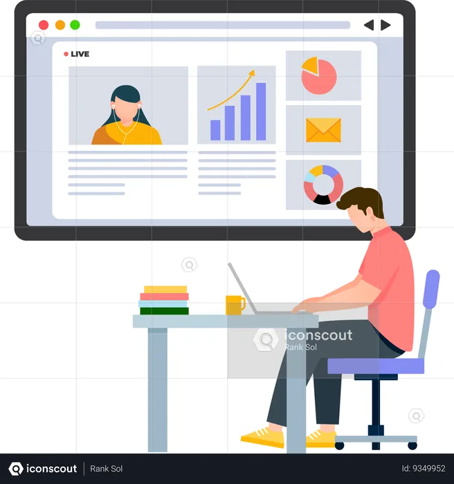Marketing Online Course  Illustration