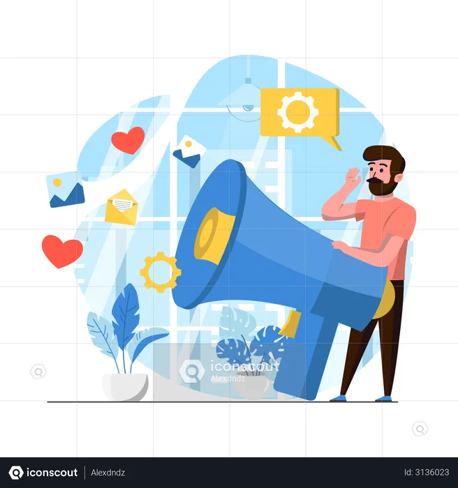 Marketing social  Illustration