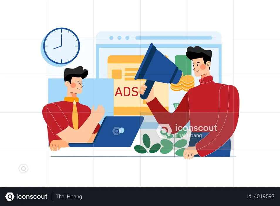 Marketing Team Doing Advertisement  Illustration