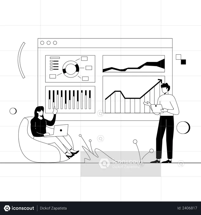 Marketing team doing analysis  Illustration