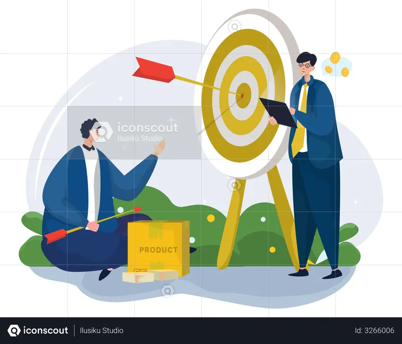Marketing team setting business target  Illustration