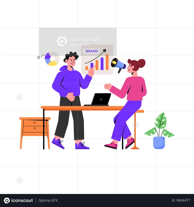 Marketing Team Working Together  Illustration