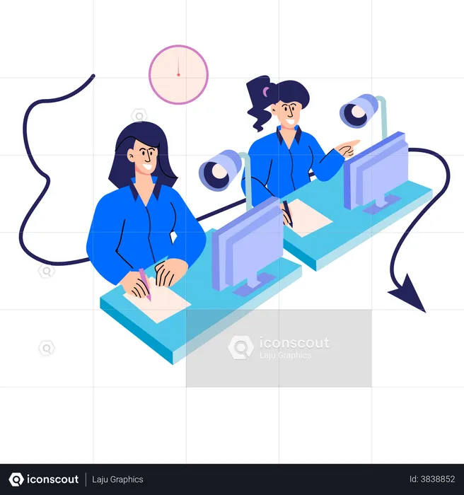Marketing team working together  Illustration