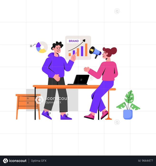 Marketing Team Working Together  Illustration