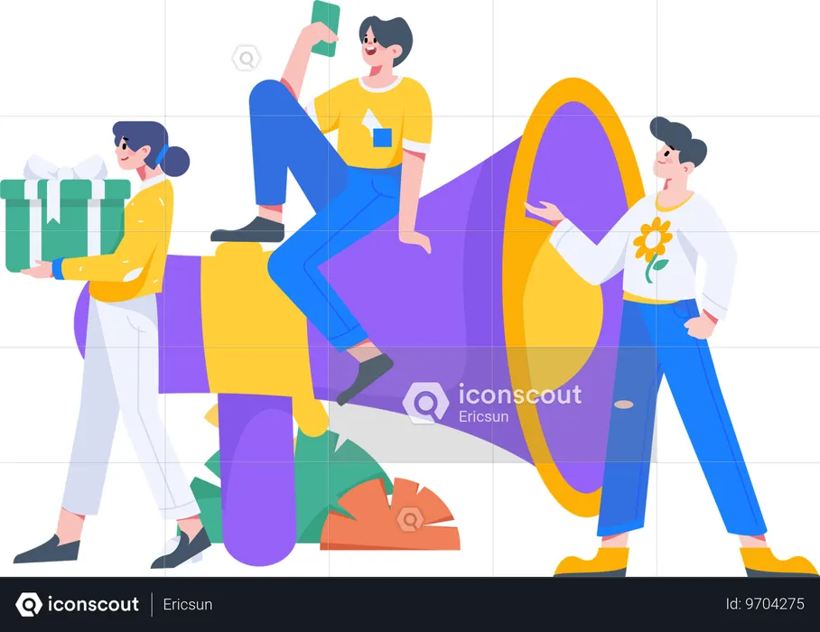 Marketing with megaphone  Illustration