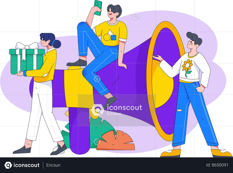 Marketing with megaphone  Illustration