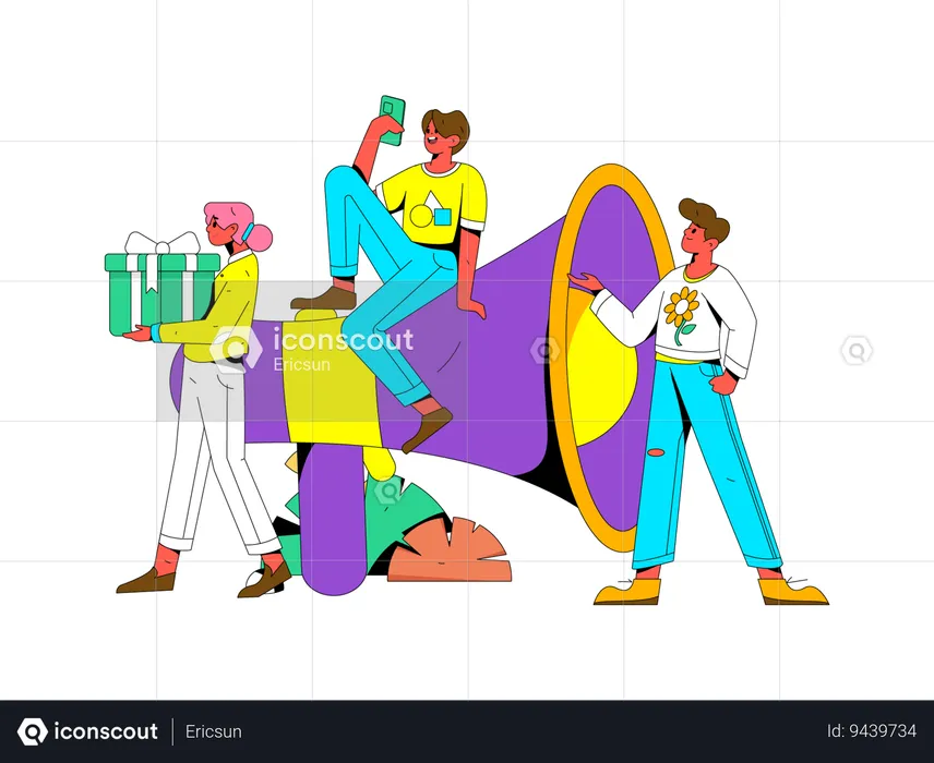 Marketing with megaphone  Illustration