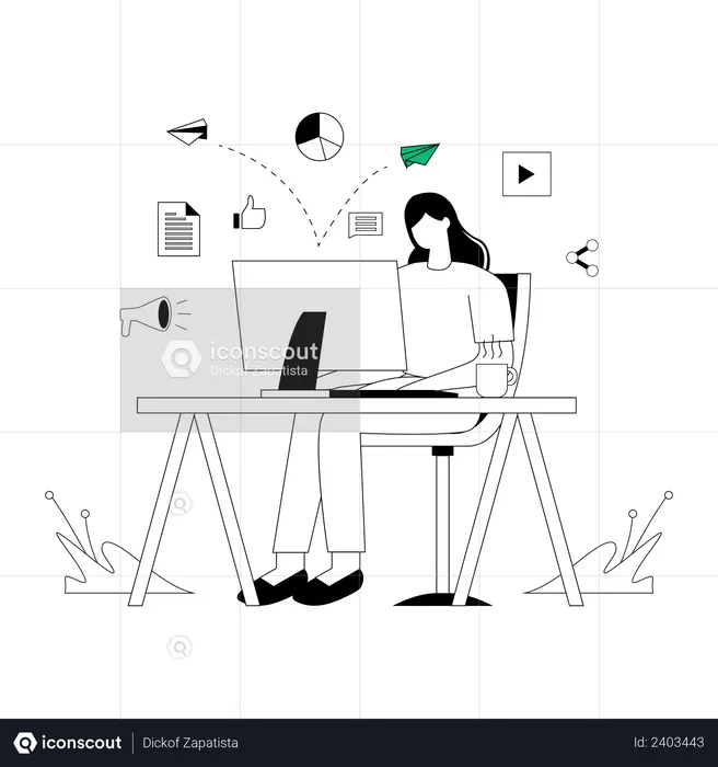 Marketing Woman  Illustration