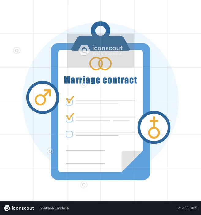 Marriage contract  Illustration