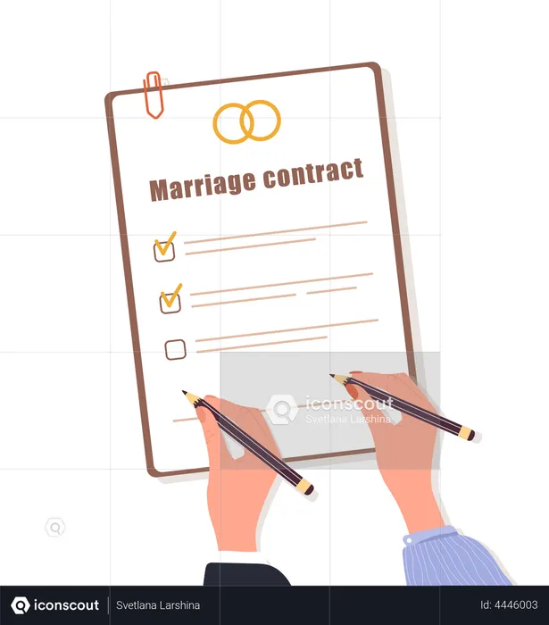 Marriage contract  Illustration