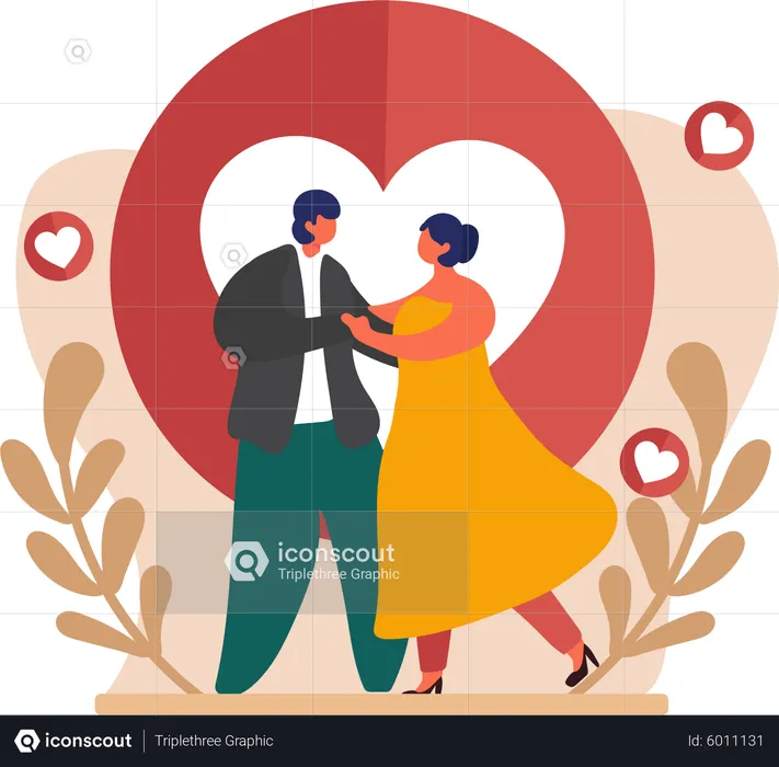 Marriage Couple dancing  Illustration