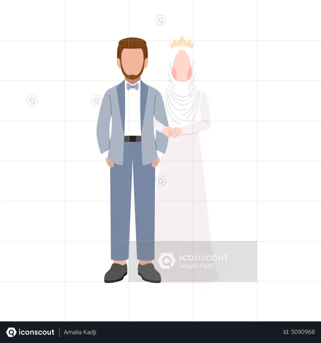 Married muslim couple  Illustration