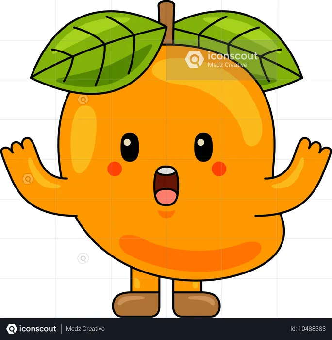 Mascota de mango con los brazos abiertos  Ilustración