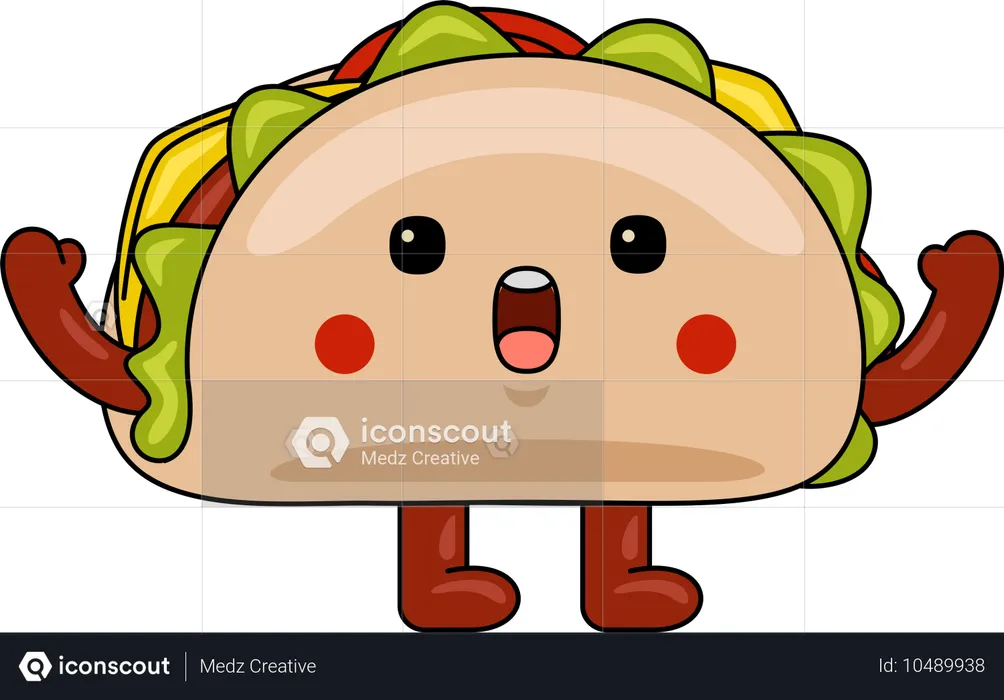 Mascota de tacos  Ilustración