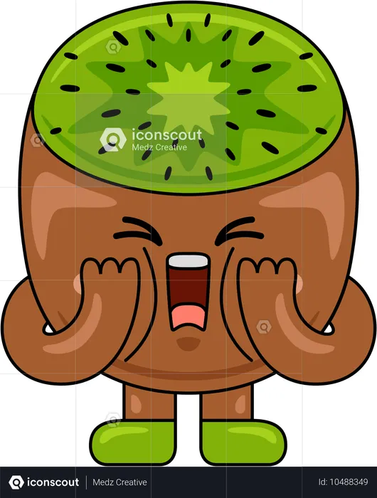 Mascota kiwi gritando  Ilustración