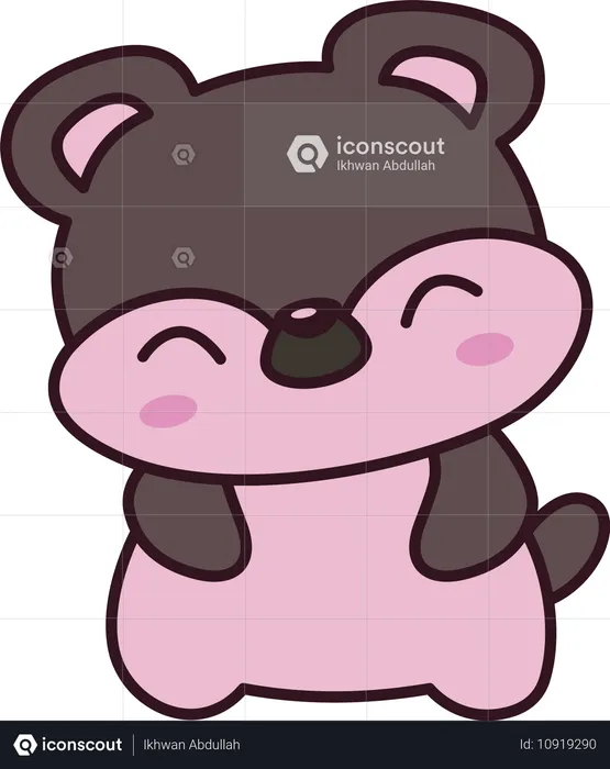 Personnage de mascotte d'animal koala mignon avec une expression heureuse  Illustration