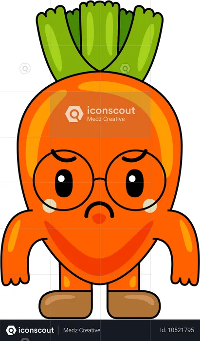 Mascotte de carotte en colère  Illustration