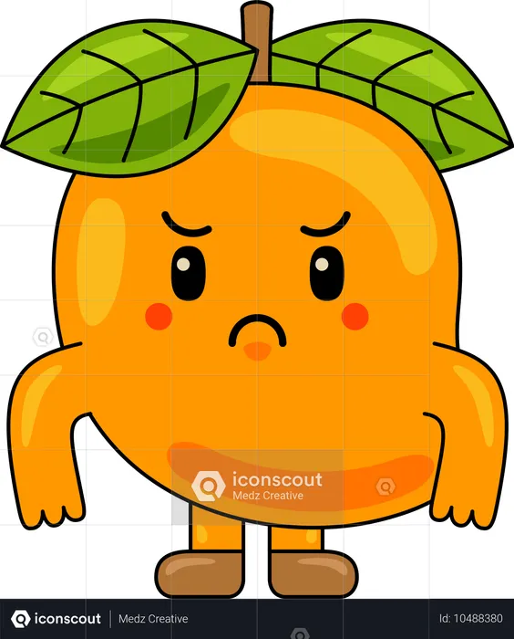 Mascotte de mangue en colère  Illustration