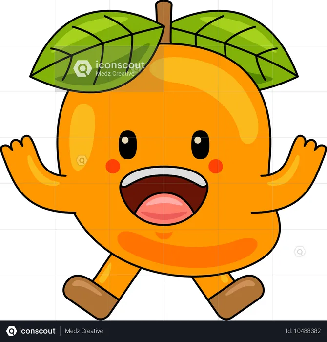 Mascotte de mangue sautant  Illustration