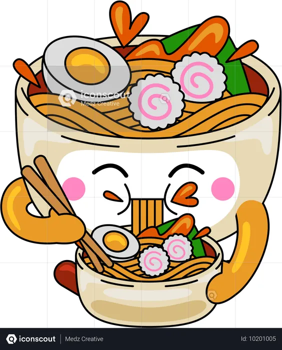 Mascotte de ramen servant  Illustration